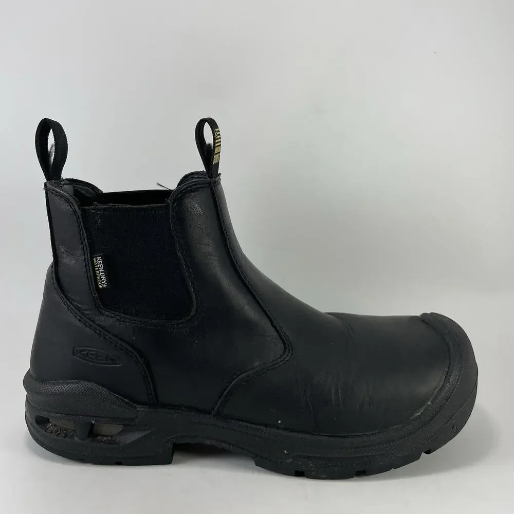 KEEN Utility American Built Boots Mens Size 8 D Black Leather Chelsea Safety Toe